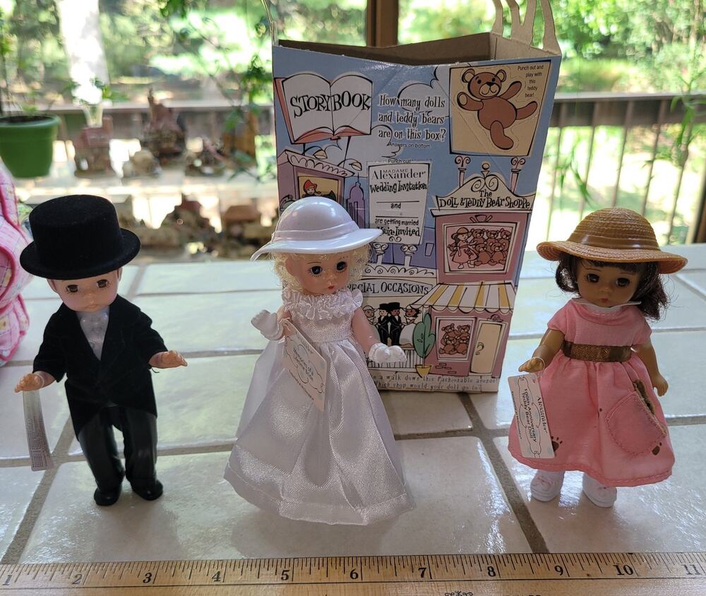 Madame Alexander McDonald’s Happy Meal Doll Bride Groom Teddy Bear Girl 2002 Lot